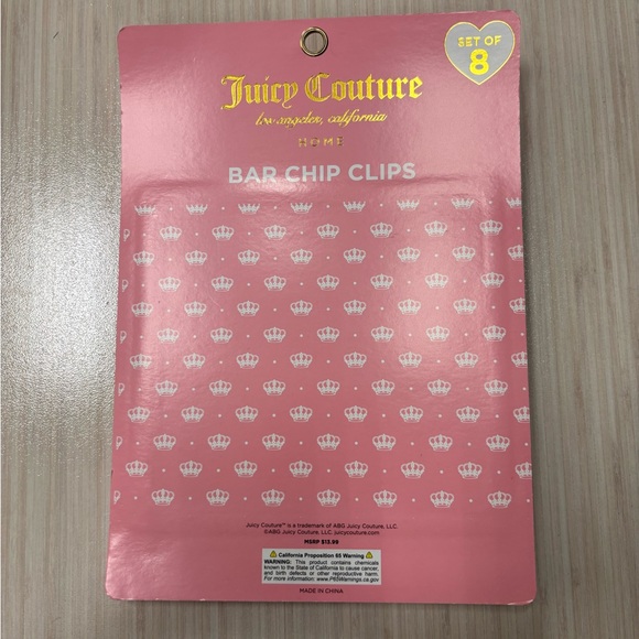 Juicy Couture Pink Crown Bar Chip Clips - Picture 2 of 2